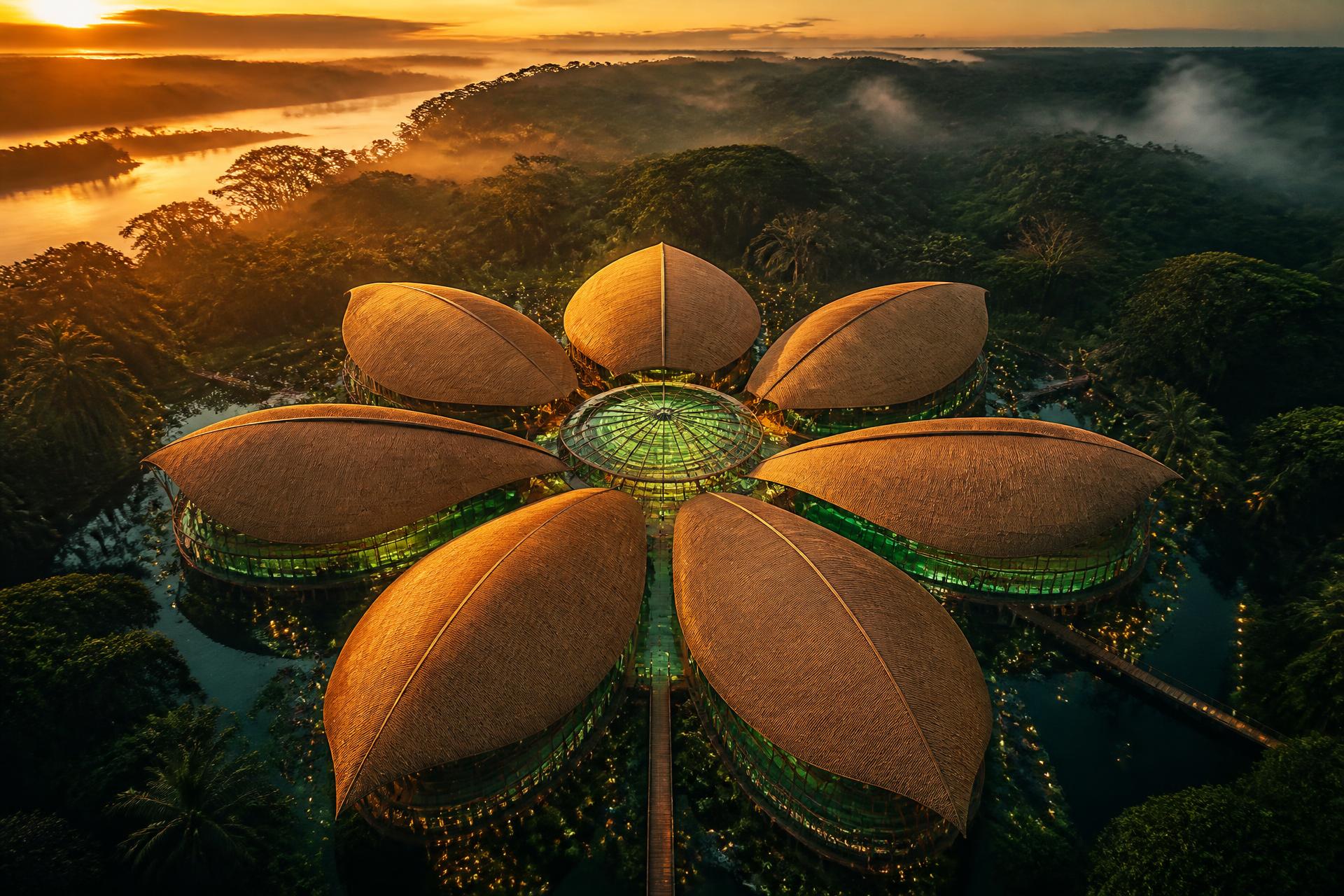 La Perla de Santa María vista aérea al amanecer